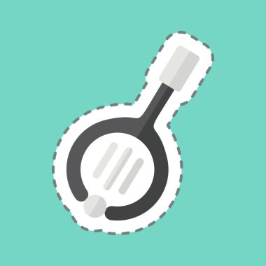 Çıkartma çizgisi Banjo 'yu kesti. Enstrümanlar sembolüyle ilgili. dizayn edilebilir