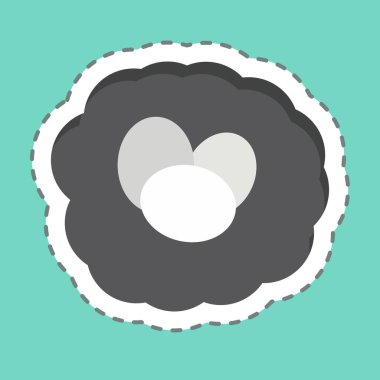 Çıkartma çizgisi Bird Net 'i kesti. Doğal Organik Kozmetik Sembolü ile ilgili. dizayn edilebilir