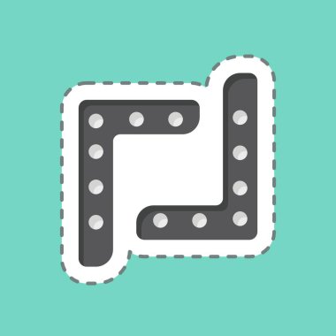 Çıkartma çizgisi Bumerang 'ı kesti. Tarih öncesi sembolle ilgili. dizayn edilebilir