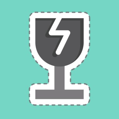 Çıkartma çizgisi Kırık Cam 'ı kesti. Geri dönüşüm sembolüyle ilgili. dizayn edilebilir