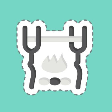 Çıkartma çizgisi aşçılığı kesti. Tarih öncesi sembolle ilgili. dizayn edilebilir