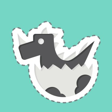 Etiket hattı Dino Egg 'i kesti. Tarih öncesi sembolle ilgili. dizayn edilebilir
