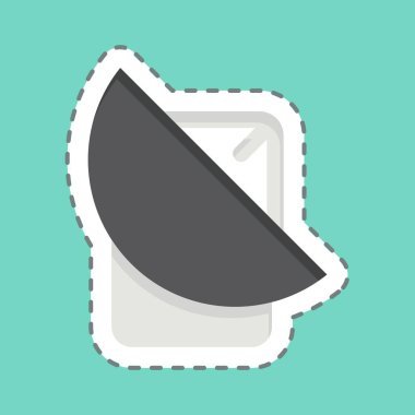 Etiket çizgisi Çanak 'ı kesti. İşletme sembolüyle ilgili. dizayn edilebilir