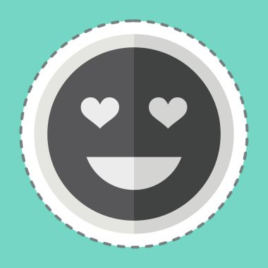 Etiket çizgisi Emoji Loved 'i kesti. İşletme sembolüyle ilgili. dizayn edilebilir