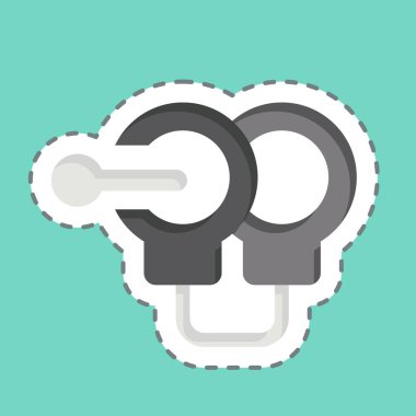 Çıkartma çizgisi kelepçeleri kesti. Polis sembolüyle ilgili. dizayn edilebilir