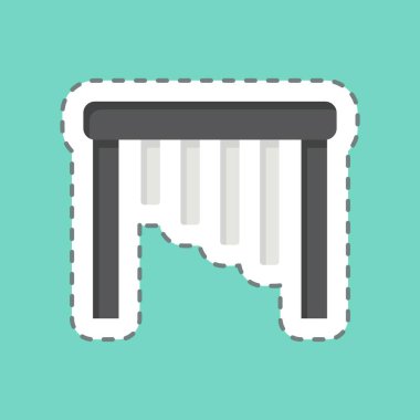 Çıkartma çizgisi Marimba 'yı kesti. Enstrümanlar sembolüyle ilgili. dizayn edilebilir