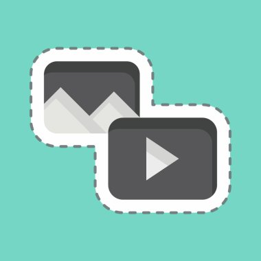 Çıkartma hattı medya içeriğini kesti. Medya sembolüyle ilgili. dizayn edilebilir 1