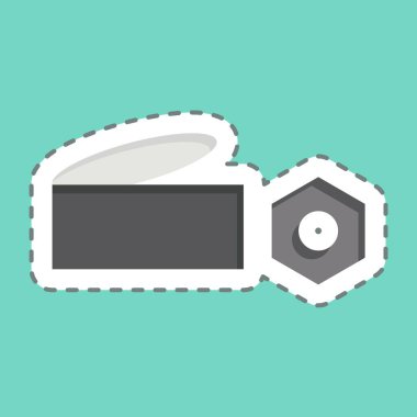 Çıkartma çizgisi Metal Atık 'ı kesti. Geri dönüşüm sembolüyle ilgili. dizayn edilebilir