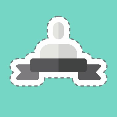 Çıkartma çizgisi Kişisel Marka 'yı kesti. Medya sembolüyle ilgili. dizayn edilebilir