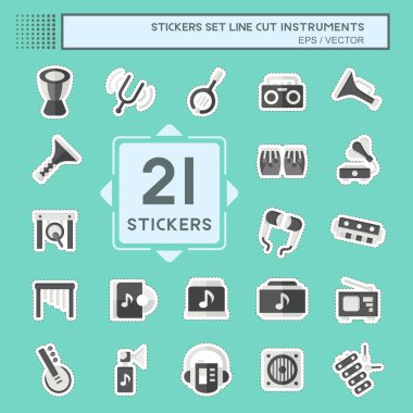 Çıkartma çizgisi kes Aletleri Ayarla. Mucik sembolüyle ilgili. dizayn edilebilir