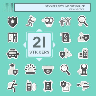 Çıkartma çizgisi, Set Polisi. Eğitim sembolüyle ilgili. dizayn edilebilir