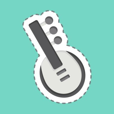 Çıkartma çizgisi Sitar 'ı kesti. Enstrümanlar sembolüyle ilgili. dizayn edilebilir