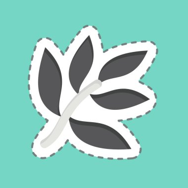 Çıkartma çizgisi Tea Tree 'yi kesti. Doğal Organik Kozmetik Sembolü ile ilgili. dizayn edilebilir