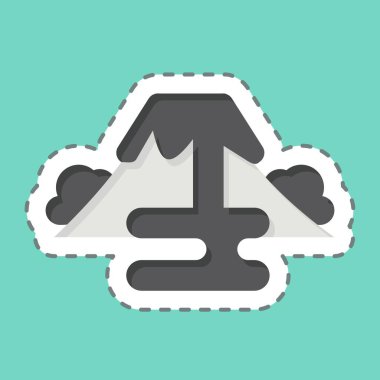 Çıkartma çizgisi Volkan 'ı kesti. Tarih öncesi sembolle ilgili. dizayn edilebilir