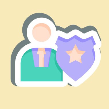 Çıkartma subayı. Polis sembolüyle ilgili. dizayn edilebilir