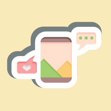 Çıkartma tepkisi. Medya sembolüyle ilgili. dizayn edilebilir