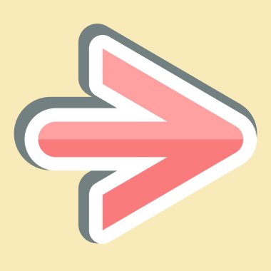 Sticker Sağ Ok. İşletme sembolüyle ilgili. dizayn edilebilir