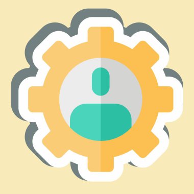 Çıkartma Sosyal Medya Yöneticisi. Medya sembolüyle ilgili. dizayn edilebilir