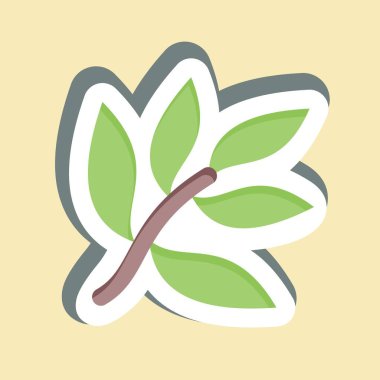 Çıkartma Çay Ağacı. Doğal Organik Kozmetik Sembolü ile ilgili. dizayn edilebilir