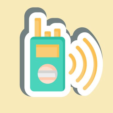 Çıkartmalı Telsiz. Polis sembolüyle ilgili. dizayn edilebilir