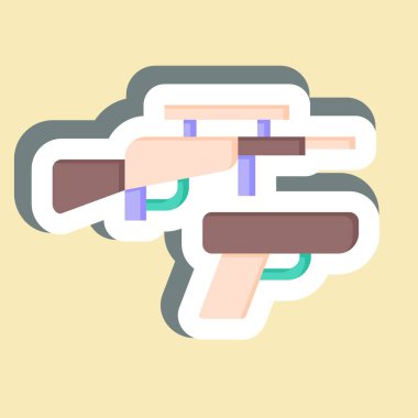 Çıkartma Silahı. Polis sembolüyle ilgili. dizayn edilebilir