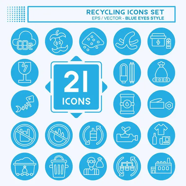 Simge Geri Dönüşümü Ayarla. Eğitim sembolüyle ilgili. Mavi gözlü. dizayn edilebilir