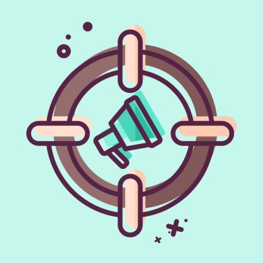 Simge İlan Hedefleme. Medya sembolüyle ilgili. MBE tarzı. dizayn edilebilir