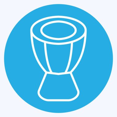 Icon Afrika Davulu. Enstrümanlar sembolüyle ilgili. Mavi gözlü. dizayn edilebilir