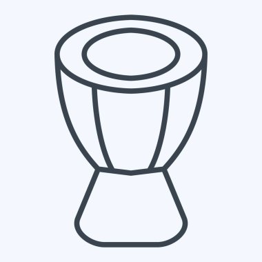 Icon Afrika Davulu. Enstrümanlar sembolüyle ilgili. Sıra tarzı. dizayn edilebilir