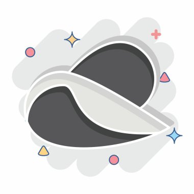 Simge bademi. Doğal Organik Kozmetik Sembolü ile ilgili. Çizgi roman. dizayn edilebilir