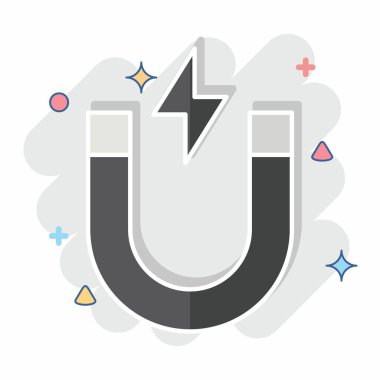 Simge Attrack. Medya sembolüyle ilgili. Çizgi roman. dizayn edilebilir