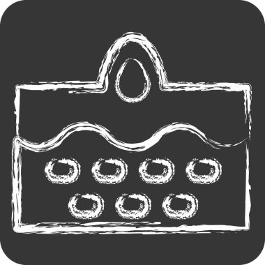 Simge Sivilcesi. Dermatoloji sembolüyle ilgili. Tebeşir stili. dizayn edilebilir