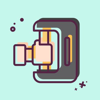 Simge 3D tarayıcı. Yazdırma sembolüyle ilgili. MBE tarzı. dizayn edilebilir