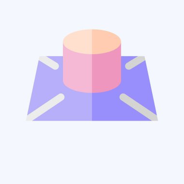 Simge 3D Model. Yazdırma sembolüyle ilgili. Düz stil. dizayn edilebilir