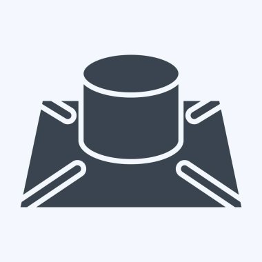 Simge 3D Model. Yazdırma sembolüyle ilgili. Kabartma tarzı. dizayn edilebilir