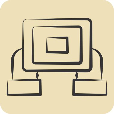 Icon Ai Mağazası. Metaverse sembolüyle ilgili. El çizimi tarzı. dizayn edilebilir