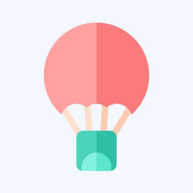 İkon Hava Balonu. Macera sembolüyle ilgili. Düz stil. dizayn edilebilir