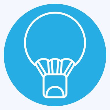 İkon Hava Balonu. Macera sembolüyle ilgili. Mavi gözlü. dizayn edilebilir