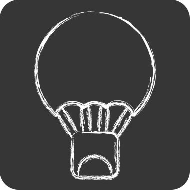 İkon Hava Balonu. Macera sembolüyle ilgili. Tebeşir stili. dizayn edilebilir