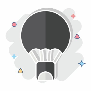 İkon Hava Balonu. Macera sembolüyle ilgili. Çizgi roman. dizayn edilebilir