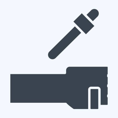 Simge alarmı. Dermatoloji sembolüyle ilgili. Kabartma tarzı. dizayn edilebilir