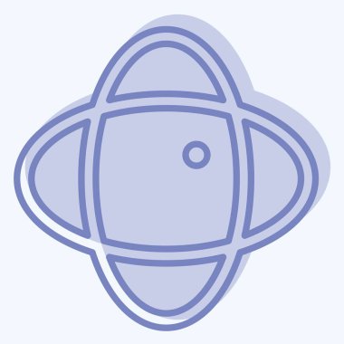 Simge 360 derece. Yazdırma sembolüyle ilgili. İki ton stili. dizayn edilebilir