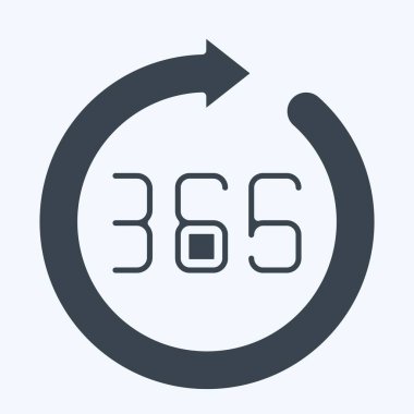 Simge 365 gün. Yeni yıl sembolüyle ilgili. Kabartma tarzı. dizayn edilebilir