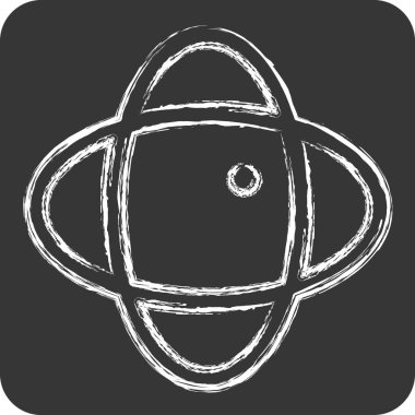 Simge 360 derece. Yazdırma sembolüyle ilgili. Tebeşir stili. dizayn edilebilir