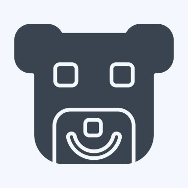 Simge Ayısı. Hayvanlar sembolüyle ilgili. Kabartma tarzı. dizayn edilebilir