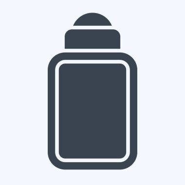 Icon Bebek Bakımı Şişesi. Plastik Ürün sembolüyle ilgili. Kabartma tarzı. dizayn edilebilir