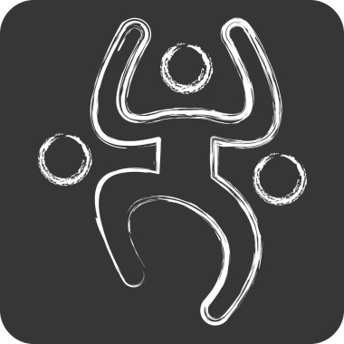 Simge Tırmanışı. Macera sembolüyle ilgili. Tebeşir stili. dizayn edilebilir