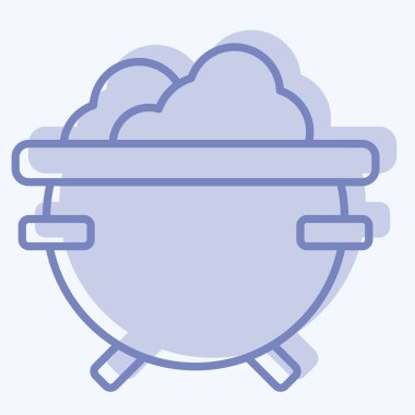 Simge Kazanı. Cadılar Bayramı sembolüyle ilgili. İki ton stili. dizayn edilebilir