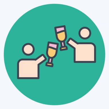 İkon Tezahüratı Yeni yıl sembolüyle ilgili. renk arkadaşı stili. dizayn edilebilir