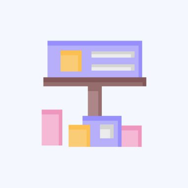 Simge Billboard 'u. Şehir merkezinin sembolüyle ilgili. Düz stil. dizayn edilebilir